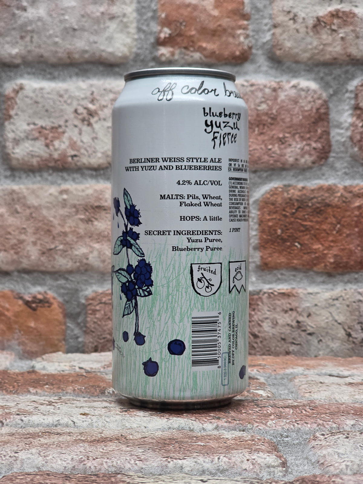 Off Color Brewing Blueberry Yuzu Fierce Sour - 47.3 CL (1 pint)