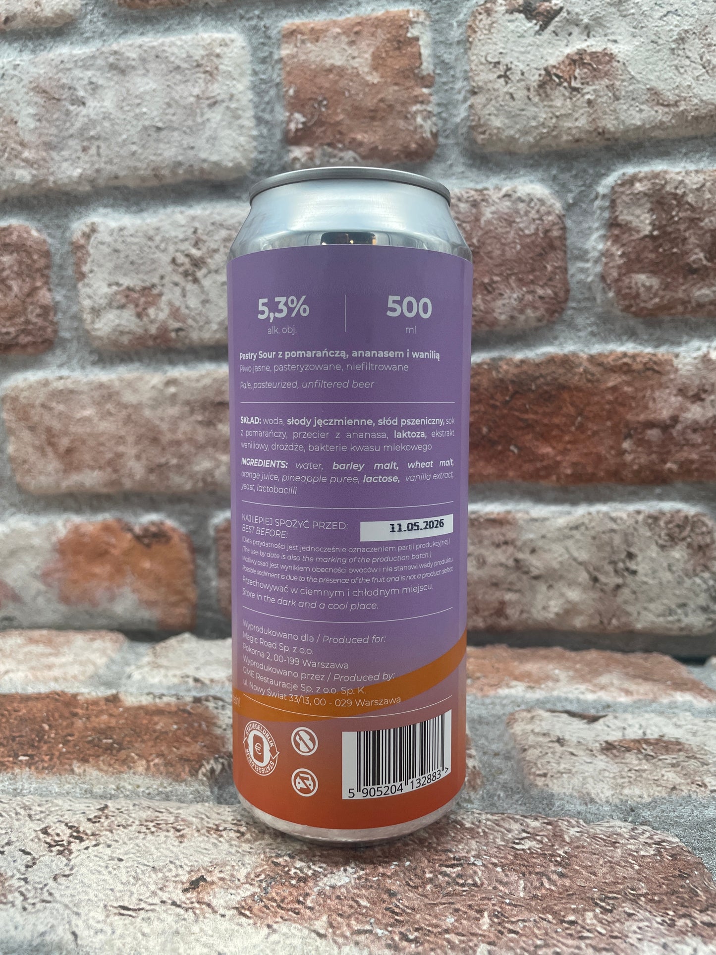 Magic Road Pretty Orange, Ananas e Vaniglia Sour - 50 CL