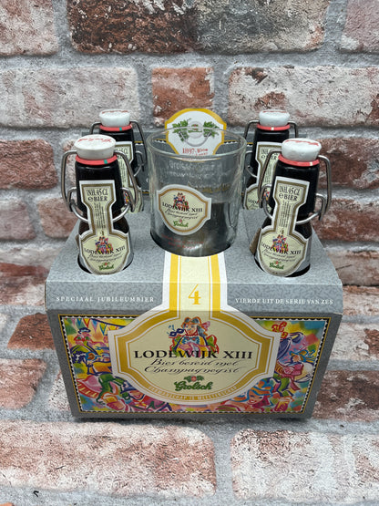 Grolsch Anniversary set birra 6 x 4 bottiglie più 6 bicchieri in onore dei 100 anni della bottiglia swing-top 1997 - 44 CL