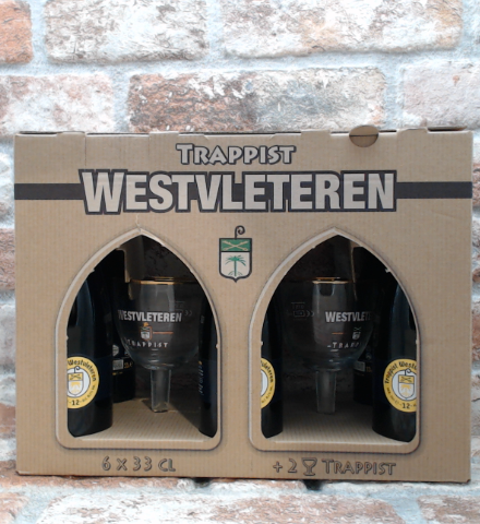 Westvleteren Set regalo 2022 6 bottiglie e 2 bicchieri Quadrupel - 33 CL